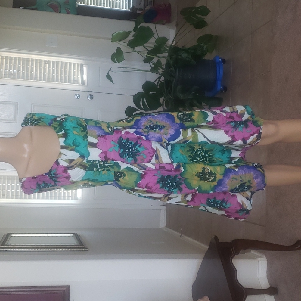 Calvin Klein 4 floral summer  sundress flowy flare skirt